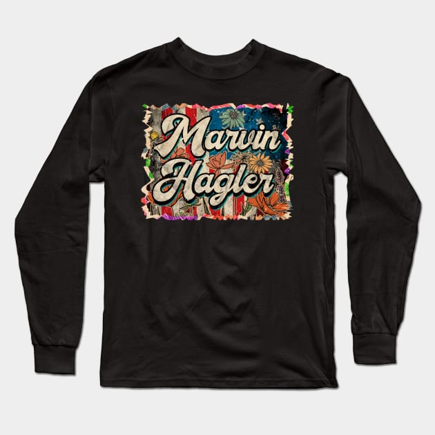 Personalized Marvin Name Vintage Styles Christmas 70s 80s Long Sleeve T-Shirt by Gorilla Animal